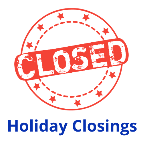 holiday closings graphic