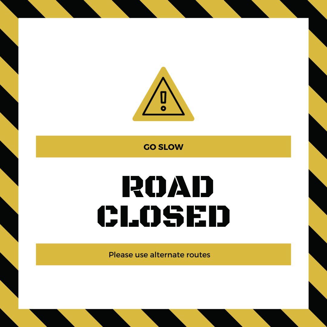 Road Closed - please use alternate route graphic
