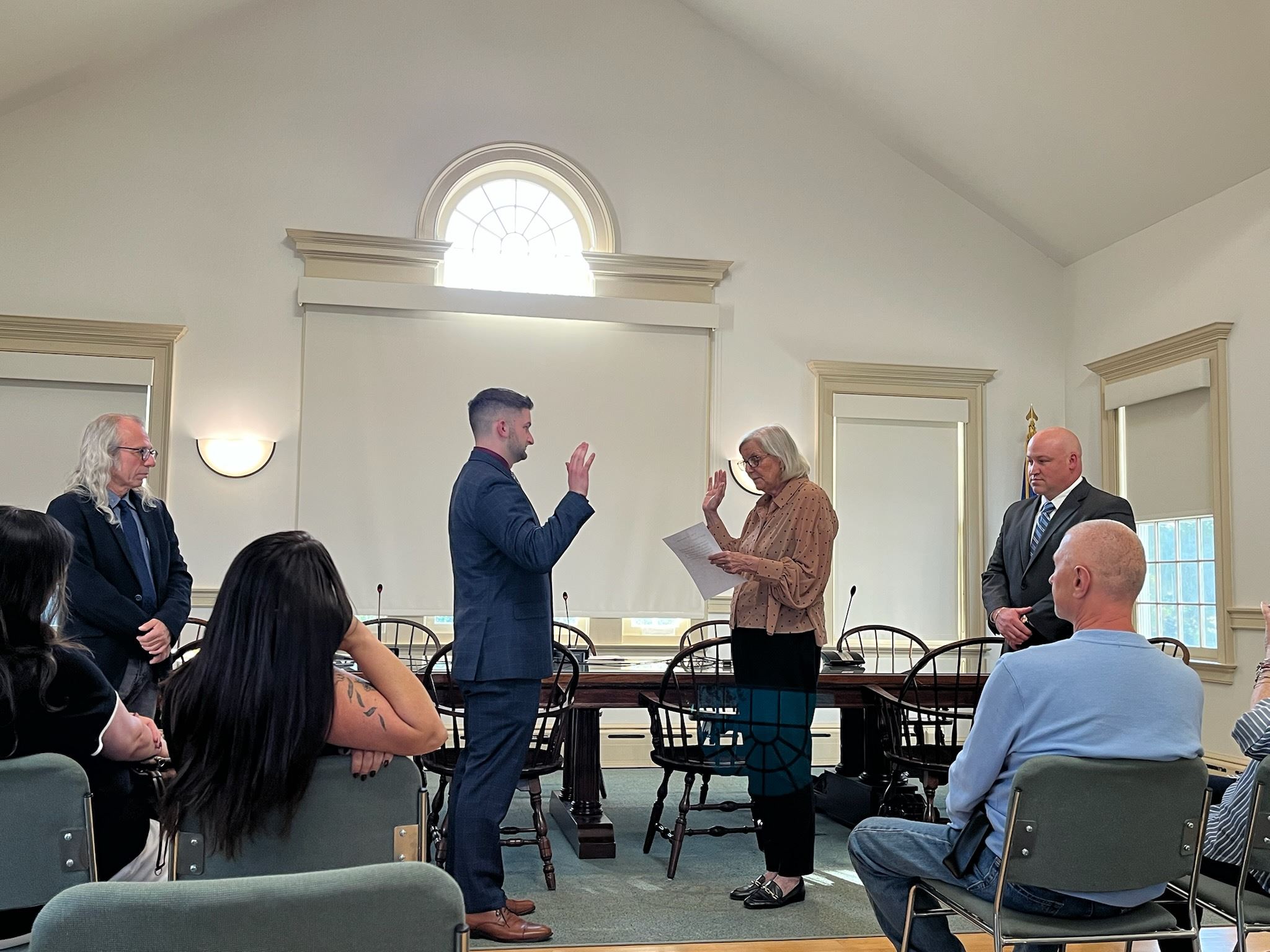 Swearing in Canidate Derek Grzebisz  Sept 2025