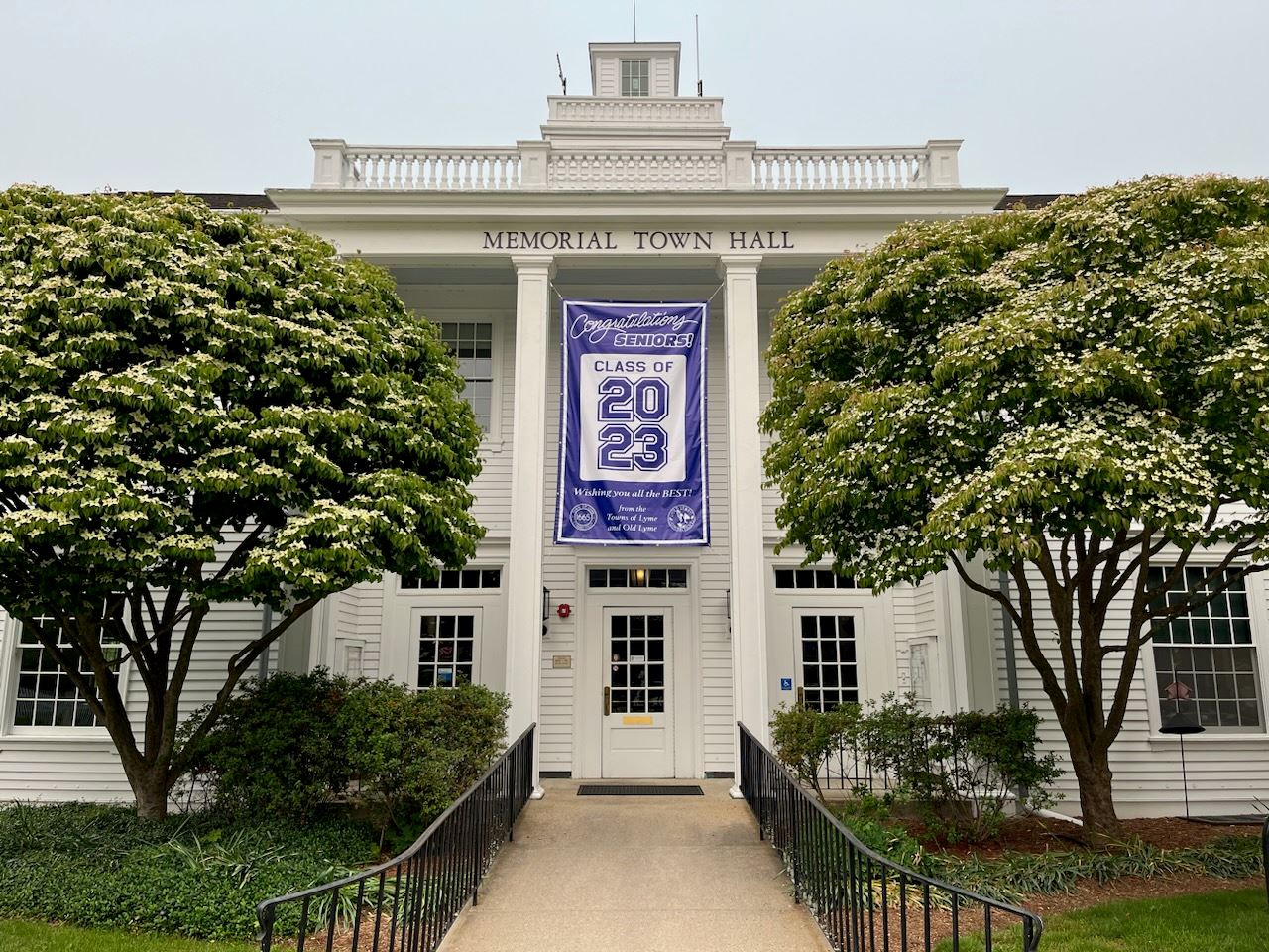 Graduation Banner at Town Hall