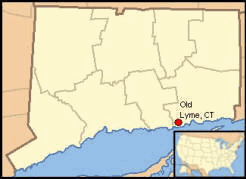 Old Lyme location on state map