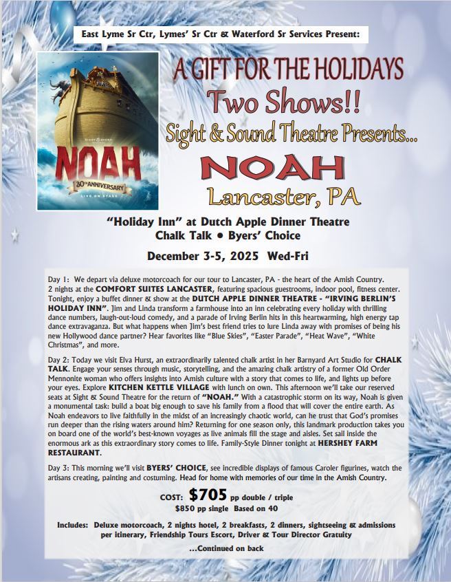 \"Noah\"- Overnight Trip Flyer