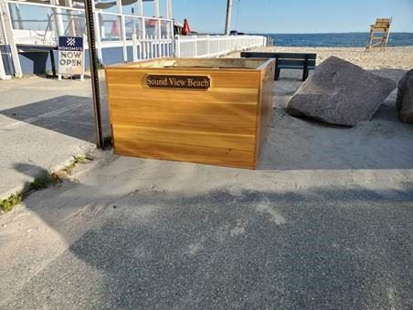 New Trash bin at Sound View